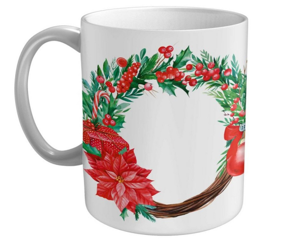 DesFoli Tasse »Weihnachtskranz Weihnachten Fest T4070«, Keramik