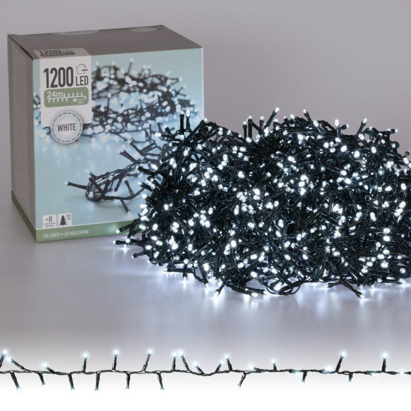 ECD Germany Lichterkette »Christbaumschmuck LED 24m weiß 1200 LED Birnen«