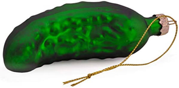 ecosoul Gurke Gurken Weihnachtsgurke Weihnachtsbaum Weihnachten Tannenbaum Anhänger zum Hängen aus Glas grün Deko Hänger 10 cm hoch (1)