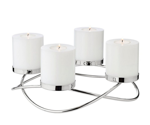 EDZARD Adventskranz »Alva«, (33 cm) Kerzenhalter für Stumpenkerzen, Weihnachtsdeko für 4 Kerzen á Ø 8 cm, Kerzenkranz als Tischdeko mit…