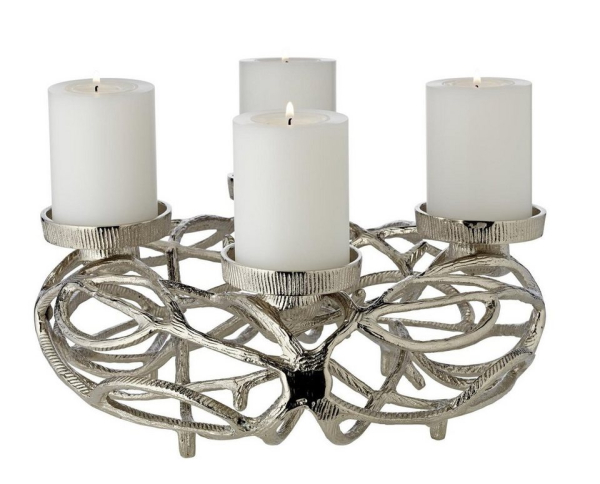 EDZARD Adventskranz »Bernd«, (29 cm) Kerzenhalter für Stumpenkerzen, Weihnachtsdeko für 4 Kerzen á Ø 6 cm, Kerzenkranz als Tischdeko mit…