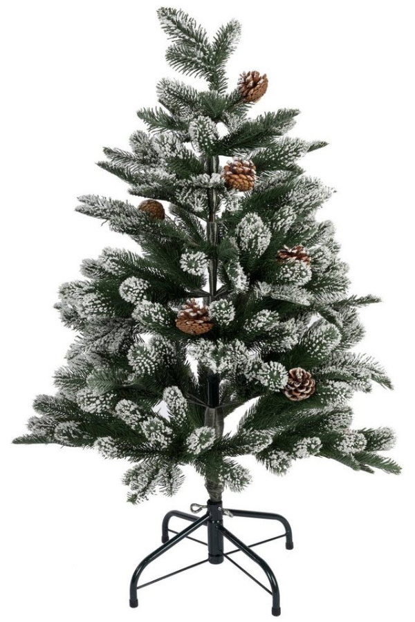 elbmöbel Künstlicher Weihnachtsbaum »Kunst Weihnachtsbaum mit Schnee und Tannenzapfen Tannenbaum 100cm«, künstlicher Weihnachtsbaum, mit Schnee und…