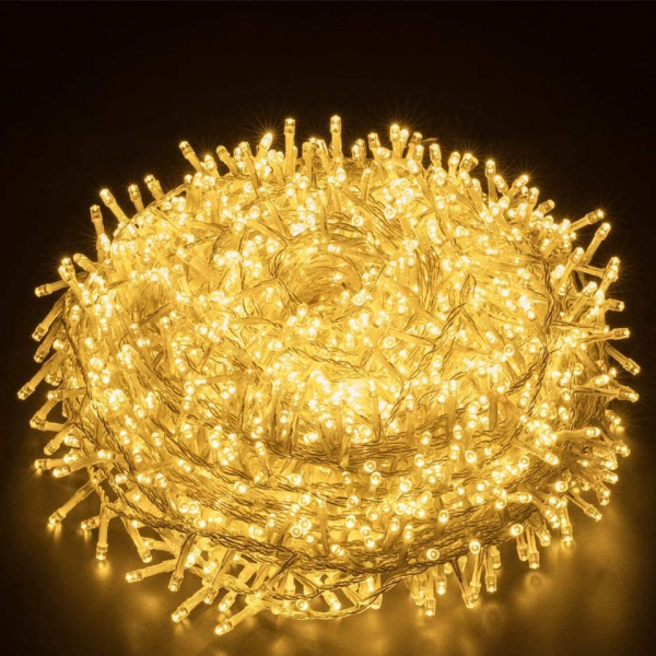 Elegear LED-Lichterkette, 1000-flammig, Lichterkette Außen Warmweiß 25M/50M Elegear LED Weihnachtsbeleuchtung Strombetrieb 8 Modi LED Lichterkette…