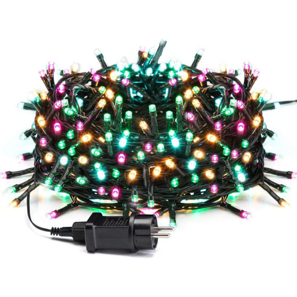 Elegear LED-Lichterkette »Bunte LED Lichterkette Außen, Weihnachtsbeleuchtung mit EU Stecker, Ausseilchterkette für Tannenbaum, Hochzeit,…