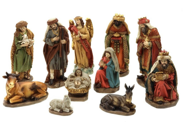 ELLUG Krippenfigur »Krippenfiguren Set 11teilig, H.: ca. 20cm Weihnachtskrippe Figuren Weihnachtsdeko aus Polyresin« (11 St)