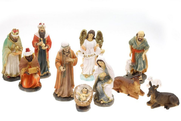 ELLUG Krippenfigur »Krippenfiguren Set 11tlg. heilige Familie, heilige drei Könige, Engel & Hirte H.: 15cm« (11 St)