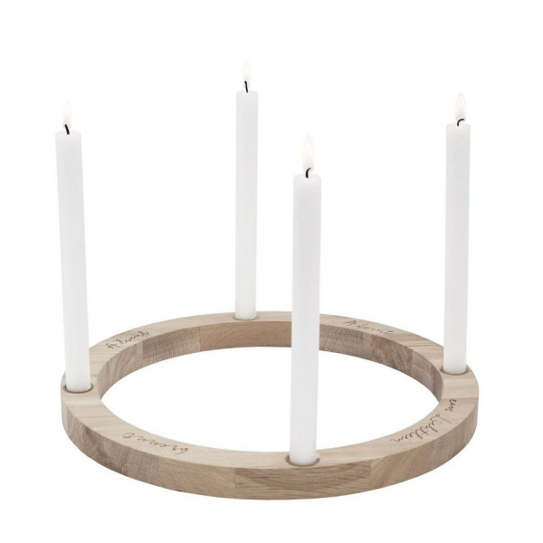 Eulenschnitt Adventskranz »Natur, rund, Ø 36 cm«, aus Eiche