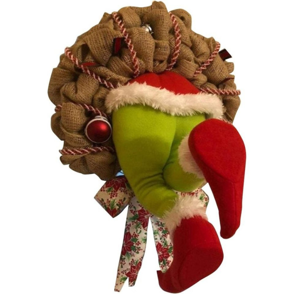 Favson Girlande »Weihnachtskranz Türkranz Weihnachten Weihnachtsdeko Kranz Weihnachtsbaumschmuck Grinch Gefüllte Elfenbeine Stecken Im…