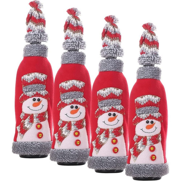 Favson Weinflaschenhalter »Weinflasche Taschen Wiederverwendbar Weihnachten Weinflasche Abdeckung für Weihnachtsdeko Abendessen Bankett Tischdeko(4…