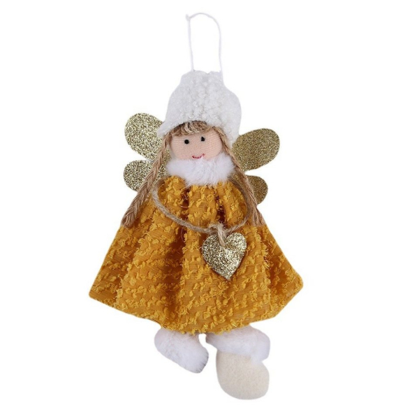 FeelGlad Dekoobjekt »Weihnachtsengel-Anhänger, 1 gelbes Ornament, Christbaumschmuck«
