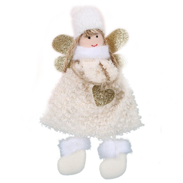 FeelGlad Dekoobjekt »Weihnachtsengel Anhänger, 1 Stück beige Ornament, Christbaumschmuck«