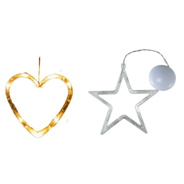 FeelGlad LED-Lichterkette »Dekorative Kronleuchter, 2 fünf Sterne/Liebe Modelle hängende Fenster Licht, LED-Dekoration«