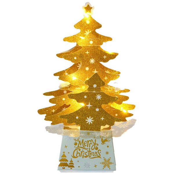 FeelGlad LED-Lichterkette »Karte mit Weihnachtsbaum mit led farbigen Licht silbernen Weihnachtsbaum, festliche Überraschung«