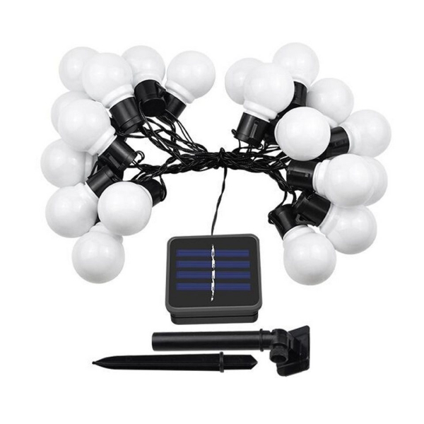 FeelGlad LED-Lichterkette »Solarbetriebene LED-Lichterkette, 3,8 m, 10 opale Glühbirnen für Außenbereich, Hinterhof, Veranda«, 10-flammig