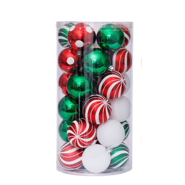 FeelGlad Weihnachtsbaumkugel »Christbaumkugeln, rot-grün-weißes Weihnachtskugel-Set, Christbaumschmuck«