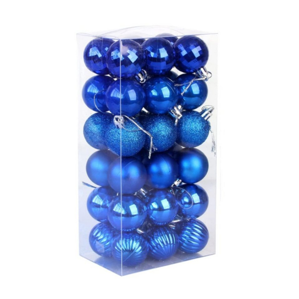 FeelGlad Weihnachtsbaumkugel »Kunststoff-Weihnachtsschmuck-Set, festliche Partydekorationen, Weihnachtsbaumanhänger, Durchmesser 3 cm«