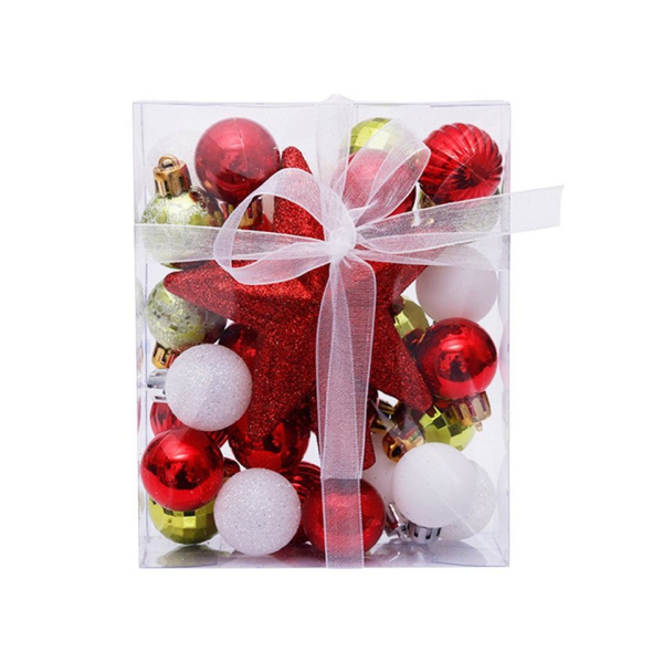 FeelGlad Weihnachtsbaumkugel »Weihnachtsbaumschmuck, rot, grün und weiß 30 Accessoires, Weihnachtsfeierdekoration«