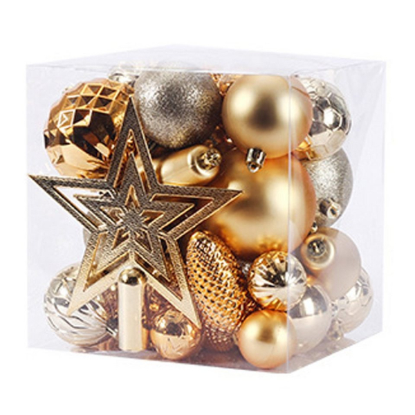 FeelGlad Weihnachtsbaumkugel »Weihnachtskugel Ornament, Gold und Weiß Satz von 45 Zubehör, Weihnachtsbaumschmuck«
