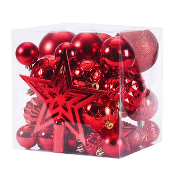FeelGlad Weihnachtsbaumkugel »Weihnachtskugel Ornament, rot Satz von 45 Zubehör, Christbaumschmuck«