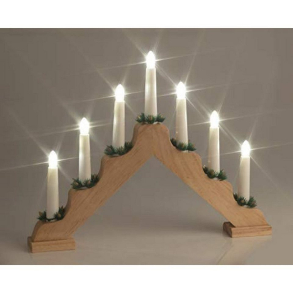 FHS Fensterleuchter »LED Weihnachts-Lichterbogen aus Holz, warmweiß«