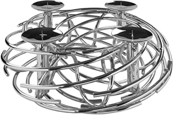 Fink – Corona – Dekokranz – Leuchter – Adventskranz – 4-flammig – vernickelt – Ø 60 cm
