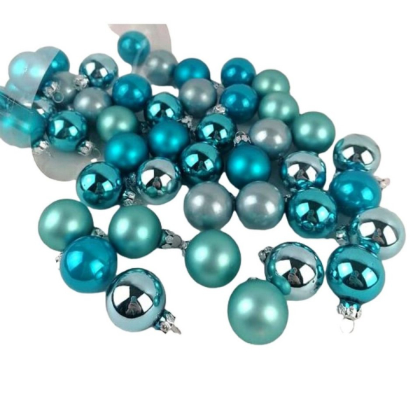 Florissima Weihnachtsbaumkugel »45tlg Kugeln Türkis Blau Mix Weihnachtsschmuck Weihnachsdeko Hänger Weihnachten Dekoration Advent«