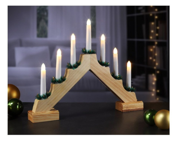 GartenHero LED Lichterbogen »LED Lichterbogen Holz Schwibbogen Weihnachtsbogen batteriebetrieben Lichterbogen«