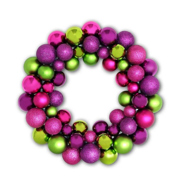 Giftcompany Adventskranz »Gift-Company Shanghai Wand-Kranz mit pink-lila-grü«, Wandkranz – einseitig