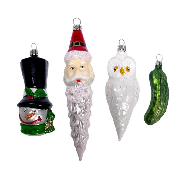 Gloelle Weihnachtsbaumkugel »Special No. #3 – Mini Gloelle Box im 4er-Set« (4 St), mundgeblasene & handbemalte Christbaumkugeln aus Glas