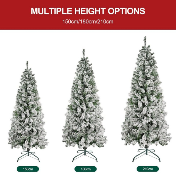 Gotoll Künstlicher Weihnachtsbaum »XM057-059«, mit Schnee-Effekt Tannenbaum, 150 180 210 cm Höhe Kunstbaum mit 450 600 750 Spitzen PVC-Blatt…