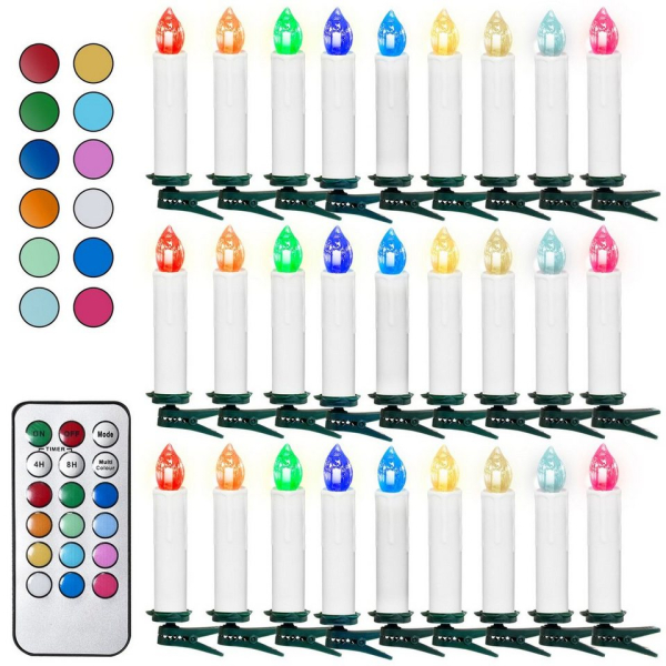 Gotoll LED-Christbaumkerzen »CH010BT_W-50«, Weihnachtskerzen Weinachtsbaumkerzen Weihnachten Kerzen LED Kerzen mit 10/20/30/40x (nicht mit…
