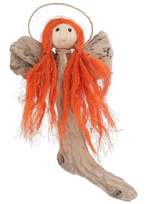 Guru-Shop Christbaumschmuck »Schutzengel aus Treibholz, Weihnachtsengel -..«