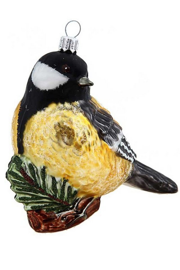 Hamburger Weihnachtskontor Christbaumschmuck »Kohlmeise«, Dekohänger – mundgeblasen – handdekoriert