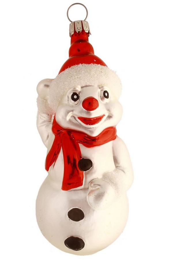 Hamburger Weihnachtskontor Christbaumschmuck »Schneemann«, Dekohänger – mundgeblasen – handdekoriert