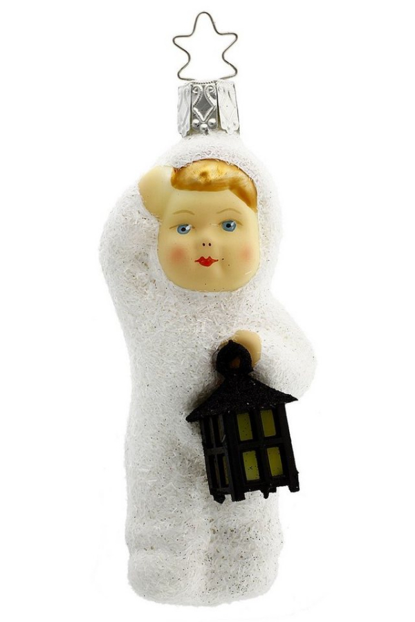 Hamburger Weihnachtskontor Christbaumschmuck »Zeig mir den Weg Schnee Kinder«, Inge-Glas® Manufaktur – Dekohänger – mundgeblasen – handdekoriert