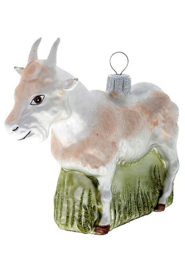 Hamburger Weihnachtskontor Christbaumschmuck »Ziege hell«, Dekohänger – mundgeblasen – handdekoriert
