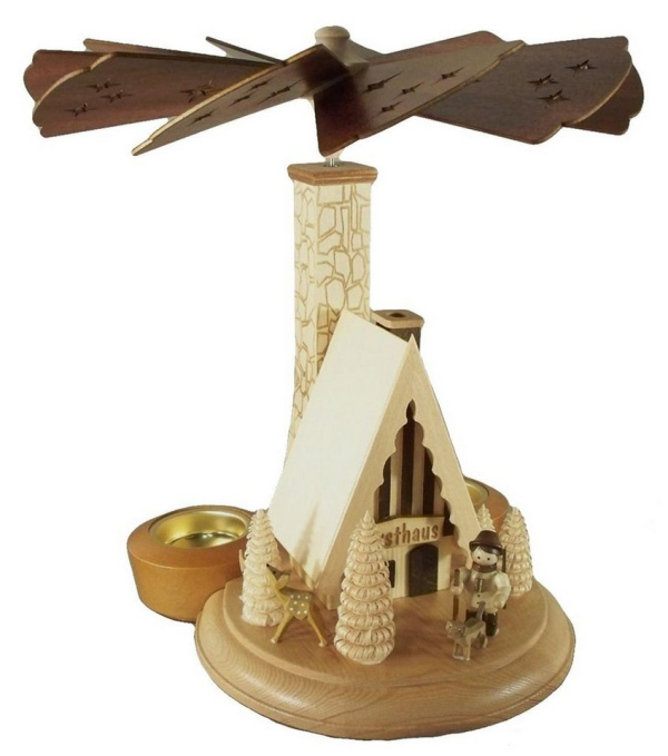 Holz- und Drechslerwaren Legler Weihnachtspyramide »Räucherpyramide Forsthaus«, Hergestellt im Erzgebirge – Made in Germany