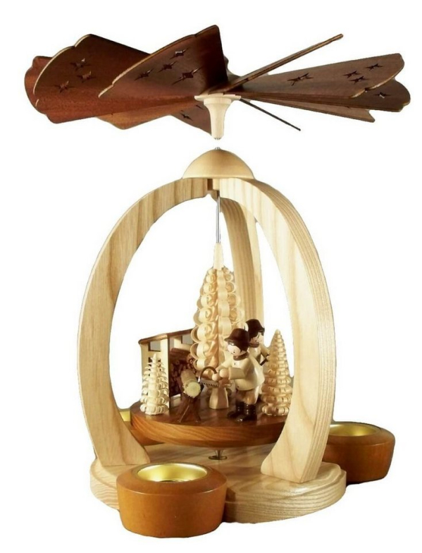 Holz- und Drechslerwaren Legler Weihnachtspyramide »Weihnachtspyramide Holzleute von Legler«, Weihnachtspyramide Holzleute Teelichtpyramide