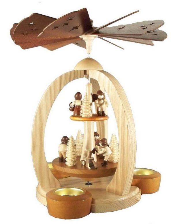 Holz- und Drechslerwaren Legler Weihnachtspyramide »Weihnachtspyramide Waldleute doppelstöckig von Legler«, Weihnachtspyramide Waldleute doppelstöckig