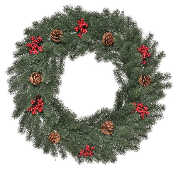 HOMCOM Adventskranz »Weihnachtskranz mit Schmuck«