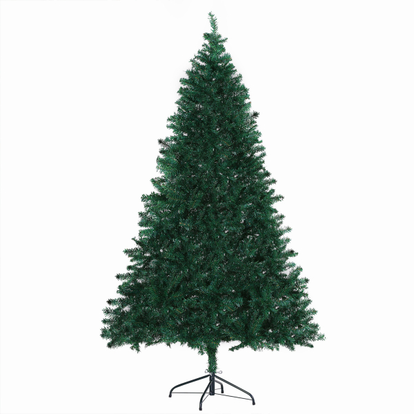 HOMCOM Weihnachtsbaum Tannenbaum Christbaum 1000 Äste Fichte PVC Grün ∅102 x H180 cm