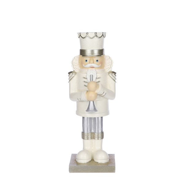 House of Seasons Dekofigur Nussknacker weiss 12,5 x 11,5 x 35 cm