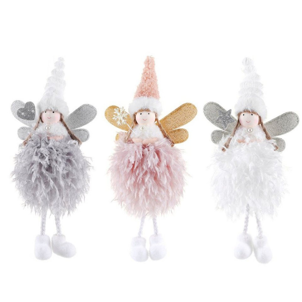 Housruse Click-Ornamente »Ornaments 3pcs Weihnachtsschmuck Engelpuppen, Weihnachtsengel mit Plüschfedern zum Aufhängen von Anhängern, Baumschmuck,…