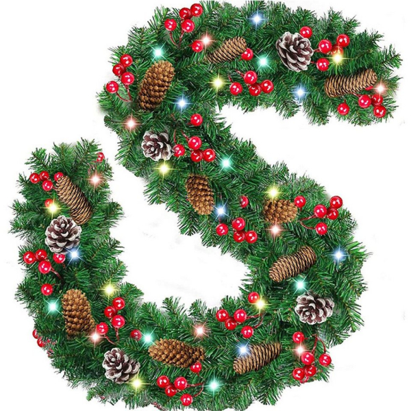 Housruse Dekokranz »2.7 M Künstliche Tannengirlande Weihnachten Girlande mit Tannenzapfen Rote Beeren, Weihnachtsgirlande…