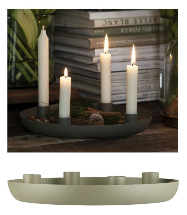 Ib Laursen Kerzenhalter »Kerzenständer Kerzenhalter Adventskranz Advent Weihnachten Grün Laursen 1675-81«