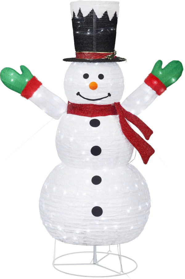IC Winterland LED Dekofigur, 1 St., Kaltweiß, Schneemann, Höhe ca. 180 cm