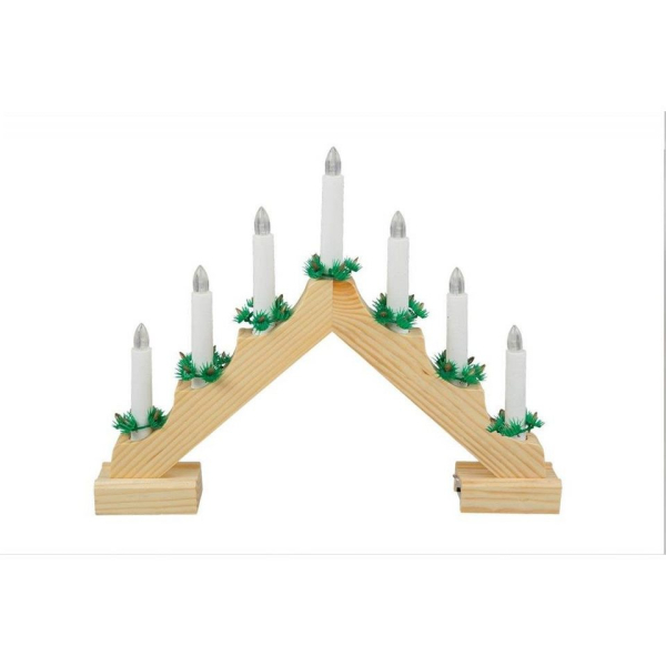 Idena Adventsleuchter »LED natur mit 7 Kerzenlichtern batteriebetrieben«, Lichterbogen Adventsbogen Weihnachtsbogen
