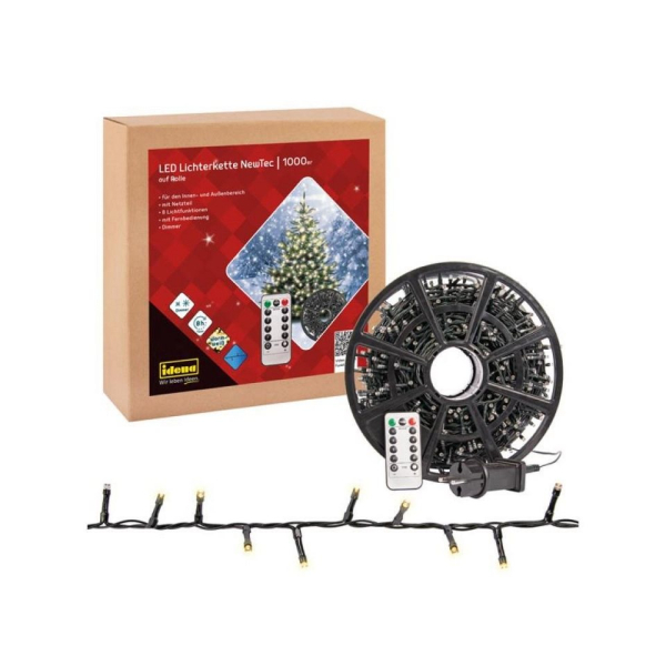 Idena LED-Lichterkette »1000er LED Lichterkette NewTec Rolle 31115«, für Weihnachtsbaum Weihnachtsbeleuchtung