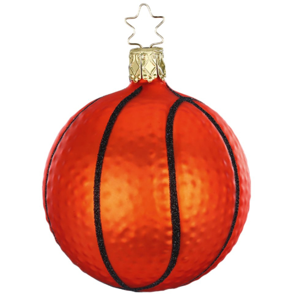 INGE-GLAS® Christbaumschmuck »Basketball 7,5 cm« (1-tlg), mundgeblasen, handbemalt