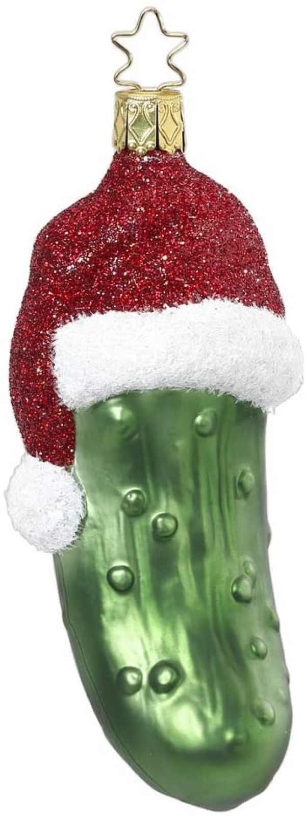 Inge-glas – Christbaumschmuck, Baumschmuck – Weihnachtsgurke, Gurke – von Hand gefertigt – 12 cm